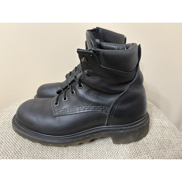 Red‎ Wing 607 Supersole Black Soft Toe Boots Size 7.5 - Picture 1 of 8